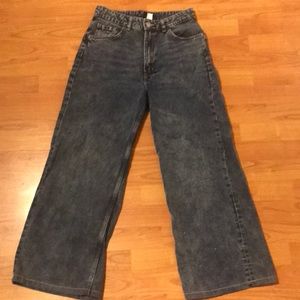 Jeans bleu à jambe large